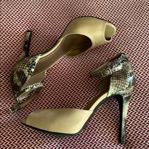BCBG Ankle Strap with Reptile Accent
